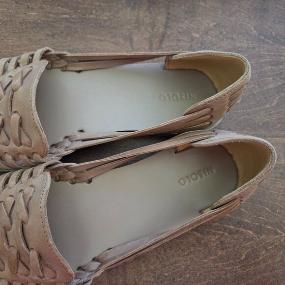 Nisolo Leather Huarache Sandals Size 7 Womens Brown Flats Anthropologie Shoes - Picture 5 of 9